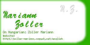 mariann zoller business card